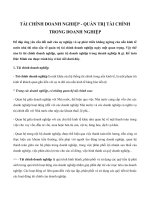 Tài chính doanh nghiệp  Quản trị tài chính trong doanh nghiệp