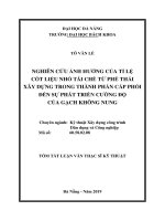 Nghiên cứu ảnh hưởng của tỉ lệ cốt liệu nhỏ tái chế từ phế thải xây dựng trong thành phần cấp phối đến sự phát triển cường độ của gạch không nung.PDF