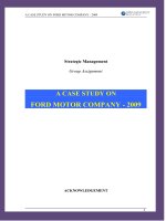 Strategic management a CASE STUDY ON FORD MOTOR COMPANY