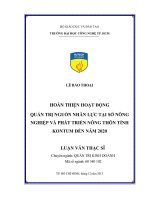 Luận văn thạc sĩ: Hoàn Thiện Hoạt Động Quản Trị Nguồn Nhân Lực Tại Sở Nông Nghiệp Và Phát Triển Nông Thôn Tỉnh Kontum Đến Năm 2020​