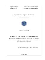 NGHIÊN CỨU CHẾ TẠO CÁC CẤU TRÚC NANO BẠC BẤT ĐẲNG HƯỚNG ỨNG DỤNG TRONG TĂNG CƯỜNG TÁN XẠ RAMAN BỀ MẶT