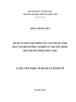 Luận văn thạc sỹ - Quản lý đào tạo nhân lực tại Trung tâm Đào tạo Bồi dưỡng nghiệp vụ truyền hình