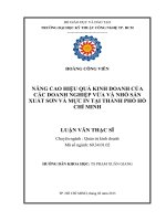 Luận văn thạc sĩ: Nâng Cao Hiệu Quả Kinh Doanh Của Các Doanh Nghiệp Vừa Và Nhỏ Sản Xuất Sơn Và Mực In Tại Thành Phố Hồ Chí Minh​