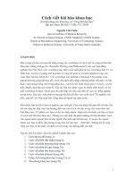 Cách viết bài báo khoa học (Tài liệu dùng cho khóa học về "Công bố khoa học"