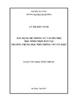 Xây dựng hệ thống tư vấn hỗ trợ học sinh chọn ban tại Trường trung học phổ thông Võ Văn Kiệt