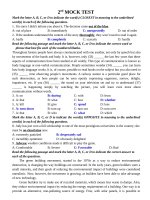 ĐỀ THI THỬ TRỰC TUYẾN MÔN TIẾNG ANH LẦN 2 NGÀY 2062020