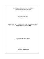 QUYỀN SỞ HỮU TRÍ TUỆ TRONG MỐI QUAN HỆ VỚI PHÁP LUẬT CẠNH TRANH LUẬN ÁN TIẾN SĨ LUẬT HỌC