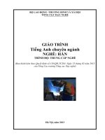 Giáo trình Tiếng Anh chuyên ngành  Nghề: Hàn  Trình độ: Trung cấp nghề
