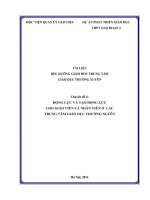 TÀI LIỆU BỒI DƯỠNG GIÁM ĐỐC TRUNG TÂM GIÁO DỤC THƯỜNG XUYÊN Chuyên đề 4: ĐỘNG LỰC VÀ TẠO ĐỘNG LỰC CHO GIÁO VIÊN VÀ NHÂN VIÊN Ở CÁC TRUNG TÂM GIÁO DỤC THƯỜNG XUYÊN