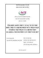 TÌM HIỂU KIẾN THỨC VỀ SỰ TUÂN THỦ ĐIỀU TRỊ CỦA BỆNH NHÂN SUY THẬN MẠN Ở KHOA NỘI THẬN CỦA BỆNH VIỆN ĐA KHOA THÀNH PHỐ CẦN THƠ