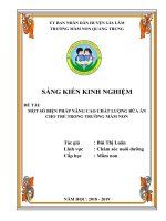 SKKN một số biện pháp nâng cao chất lượng bữa ăn cho trẻ ở trường mầm non