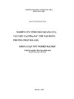 Nghiên cứu tính chất quang của vật liệu Ca6Y(PO4)5 eu3+ chế tạo bằng phương pháp sol gel 