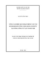 Luận văn thạc sĩ: Nâng Cao Hiệu Quả Hoạt Động Vận Tải Hành Khách Công Cộng Bằng Xe Buýt Tại Tổng Công Ty Vận Tải Hà Nội​