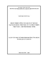 Luận văn thạc sĩ: Hoàn Thiện Công Tác Quản Lý Nợ Xấu Tại Ngân Hàng Thương Mại Cổ Phần Đầu Tư Và Phát Triển Việt Nam  Chi Nhánh Bắc Ninh​