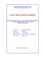 SKKN một số biện pháp nâng cao chất lượng hoạt động vui chơi cho trẻ mẫu giáo 5  6 tuổi ở trường mầm non 