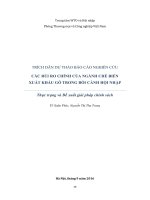 BÁO CÁO NGHIÊN CỨU CÁC RỦI RO CHÍNH CỦA NGÀNH CHẾ BIẾN XUẤT KHẨU GỖ TRONG BỐI CẢNH HỘI NHẬP