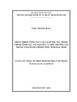 Luận văn thạc sĩ: Hoàn Thiện Công Tác Cải Cách Thủ Tục Hành Chính Đối Với Lĩnh Vực Tài Nguyên, Môi Trường Tại Trung Tâm Hành Chính Công Tỉnh Bắc Ninh​