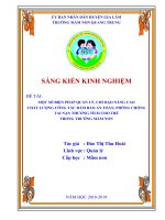 SKKN một số biện pháp quản lý, chỉ đạo nâng cao chất lượng công tác đảm bảo an toàn, phòng, chống tai nạn thương tích cho trẻ trong trường mầm non 