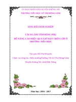 SKKN CÁCH làm tấm BẢNG PHỤ để NÂNG CAO HIỆU QUẢ GIỜ dạy TRÊN lớp ở TRƯỜNG TIỂU học 