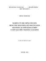 Luận án Tiến sĩ Y học: Nghiên cứu đặc điểm lâm sàng bệnh tâm thần phân liệt đáp ứng kém với thuốc an thần kinh cổ điển và kết quả điều trị bằng thuốc Clozapine