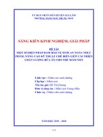 SKKN một số biện pháp đảm bảo vệ sinh an toàn thực phẩm, nâng cao kĩ thuật chế biến món ăn giúp cải thiện chất lượng bữa ăn cho trẻ 