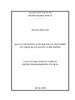 Luận văn thạc sĩ: Quản Lý Chi Thường Xuyên Đối Với Các Viện Nghiên Cứu Thuộc Bộ Tài Nguyên Và Môi Trường​