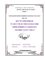 SKKN một số KINH NGHIỆM tổ CHỨC và HƢỚNG dẫn học SINH TRONG NGHIÊN cứu KHOA học và SÁNG tạo kỹ THUẬT 