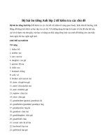 ÔN TẬP TIẾNG ANH LỚP 2 THEO CÁC CHỦ ĐỀ