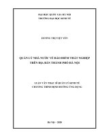 Luận văn thạc sĩ: Quản Lý Nhà Nước Về Bảo Hiểm Thất Nghiệp Trên Địa Bàn Thành Phố Hà Nội​