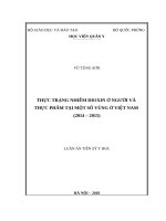 Luận án tiến sĩ y học: Thực trạng nhiễm dioxin ở người và thực phẩm tại một số vùng ở Việt Nam (2014 đến 2015)