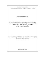 Luận văn thạc sĩ: Nâng Cao Chất Lượng Đội Ngũ Cán Bộ, Công Chức Tại Huyện Võ Nhai, Tỉnh Thái Nguyên