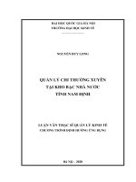 Luận văn thạc sĩ: Quản Lý Chi Thường Xuyên Tại Kho Bạc Nhà Nước Tỉnh Nam Định​