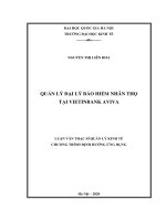 Luận văn thạc sĩ: Quản Lý Đại Lý Bảo Hiểm Nhân Thọ Tại Vietinbank Aviva​