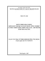 Luận văn thạc sĩ: Hoàn Thiện Hoạt Động Kiểm Soát Nội Bộ Tại Ngân Hàng Nông Nghiệp Và Phát Triển Nông Thôn Việt Nam  Chi Nhánh Tỉnh Thái Nguyên​