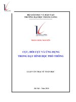 CỰC, ĐỐI CỰC VÀ ỨNG DỤNG TRONG DẠY HÌNH HỌC PHỔ THÔNG