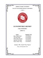 tiểu luận kinh tế lượng EFECTS OF EATING HABIT AND DOING EXCERCISES ON THE BMI 