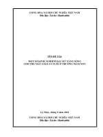 SKKN một số kinh nghiệm dạy kỹ năng sống cho trẻ mẫu giáo 4 5 tuổi ở trường mầm non 