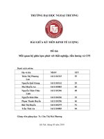 tiểu luận kinh tế lượng mối quan hệ giữa lạm phát với thất nghiệp, tiên lương và CPI 