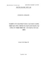 Nghiên Cứu Giải Pháp Nâng Cao Chất Lượng Thiết Kế Công Trình Xây Dựng Dân Dụng