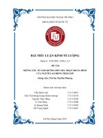 tiểu luận kinh tế lượng những yếu tố ảnh hưởng đến thu nhập trung bình của người lao động theo giờ 