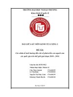 tiểu luận kinh tế lượng 2 các nhân tố ảnh hưởng đến chỉ số phát triển con người của các quốc gia trên thế giới giai đoạn 2010   2016 