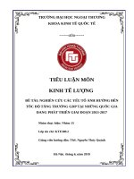 tiểu luận kinh tế lượng phân tích các nhân tố tác động đến GDP của 25 nước đang phát triển trên thế giới trong giai đoạn 2013 2017 
