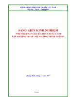 SKKN vphương pháp giải bài toán bằng cách lập phương trình   hệ phương trình toán 9 