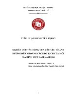 tiểu luận kinh tế lượng nghiên cứu các yếu tố ảnh hưởng đến khoảng cách du lịch của mỗi gia đình việt nam năm 2016 