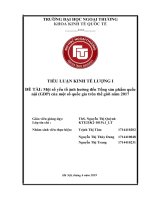 Một số yếu tố ảnh hưởng đến tổng sản phẩm quốc nội (GDP) của một số quốc gia trên thế giới năm 2017 