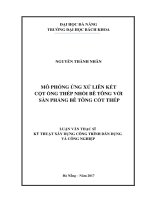 Mô phỏng ứng xử liên kết cột ống thép nhồi bê tông với sàn phẳng bê tông cốt thép 