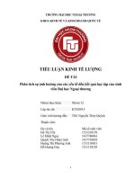 tiểu luận kinh tế lượng phân tích sự ảnh hưởng của các yếu tố đến kết quả học tập của sinh viên đại học ngoại thương 