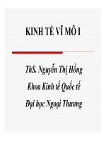Bài giảng Kinh tế vĩ mô I: Chương 1  ThS. Nguyễn Thị Hồng
