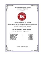 tiểu luận kinh tế lượng NHỮNG yếu tố ẢNH HƯỞNG đến GDP của BA nước ĐÔNG DƯƠNG GIAI đoạn 2000  2015 