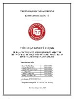 tiểu luận kinh tế lượng các nhân tố ảnh hưởng đến việc thu hút vốn đầu tư trực tiếp từ nước ngoài tại 63 tỉnh thành việt nam năm 2016 